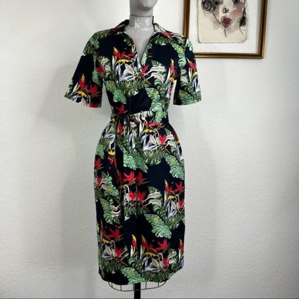Brooks Brothers Black Floral Mini Dress
